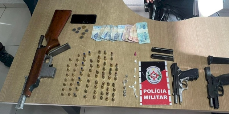 Polícia prende homem com três armas de fogo e drogas