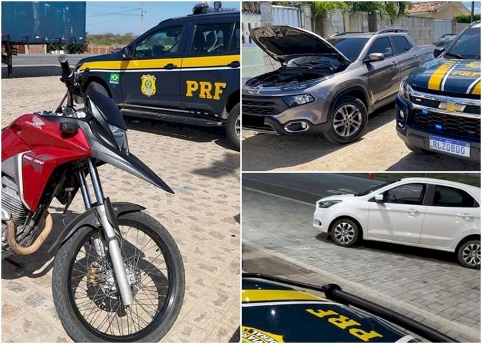 PRF recupera três veículos roubados e que circulavam adulterados na Paraíba