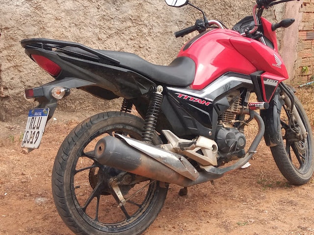 Motocicleta recuperada pela Polícia Civil