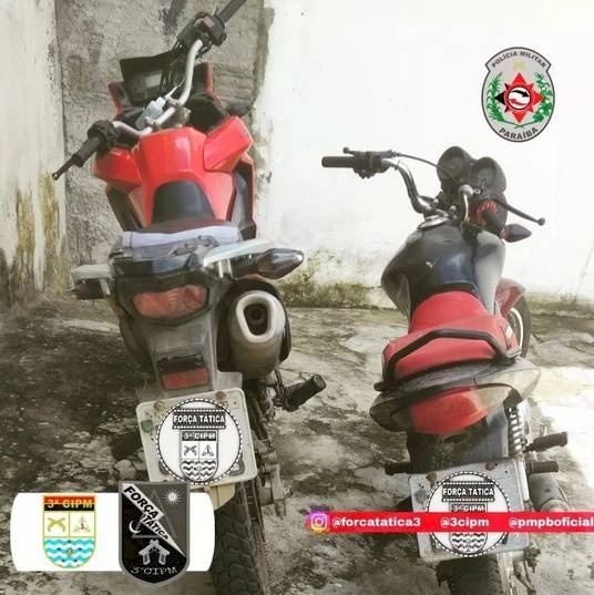 Motocicletas recuperadas pela Polícia Militar