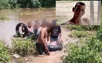 Resgate do corpo do homem que foi levado correntezas do Rio do Peixe, em Sousa