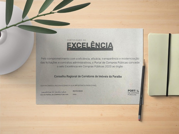 Certificado de Excelência pelo Portal de Compras Públicas
