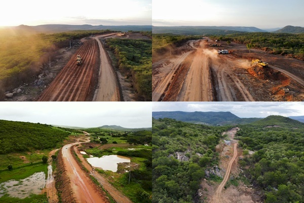 Imagens das obras de pavimentação da PB 382