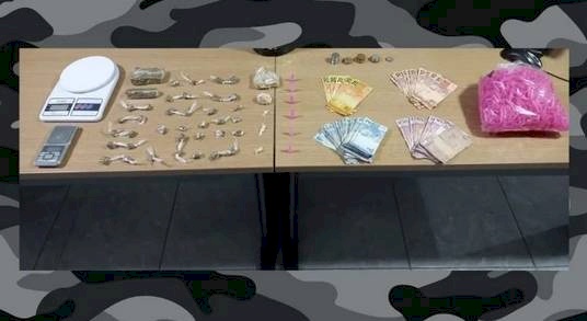 Material ilícito apreendido pela Polícia Militar