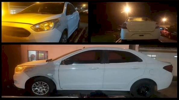 Carro recuperado pela Polícia Militar logo após ser roubado