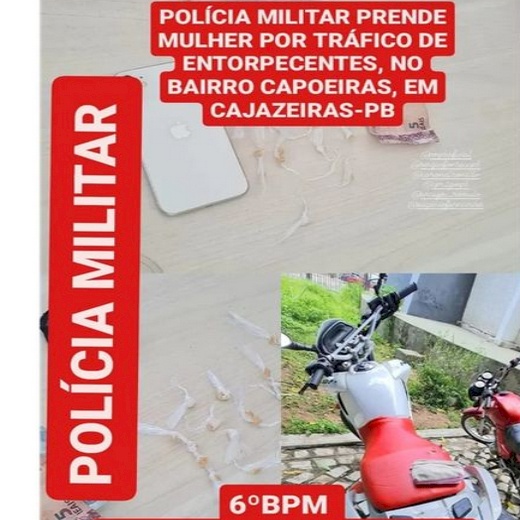 Mulher presa em Cajazeiras por tráfico de entorpecentes