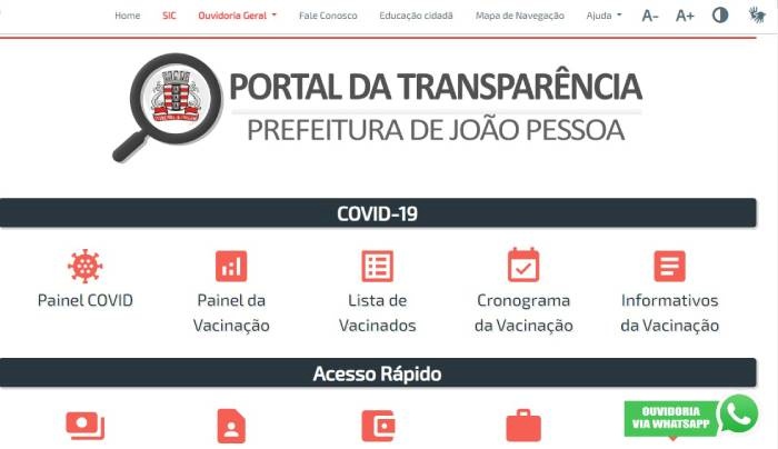 Solicitações no Sistema de Informação ao Cidadão (SIC) da Prefeitura de João Pessoa