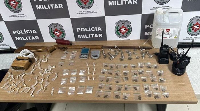 Material ilícito apreendido em ação da Polícia Militar