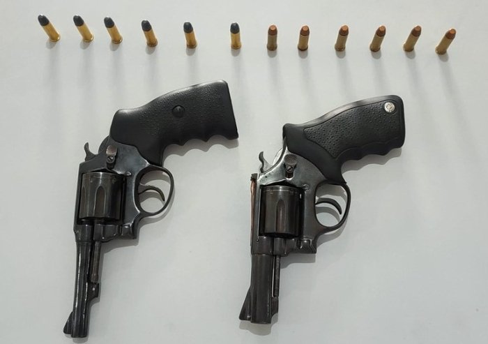 Armas de fogo apreendidas pela Polícia Civil, em Campina Grande