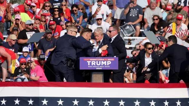 Ex-presidente Donald Trump em um comício na Pensilvânia