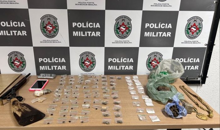 Material ilícito apreendido em ações da Polícia Militar