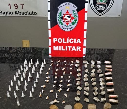 Drogas apreendidas pela polícia militar no município de Alagoa Grande 