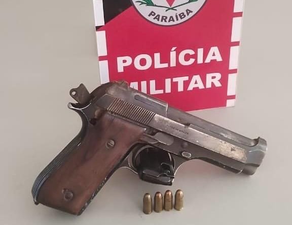 Arma de fogo apreendida em fiscalização de trânsito, na PB 400 em Conceição 