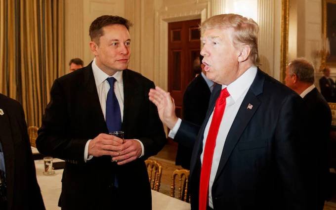  Donald Trump, e o empresário Elon Musk