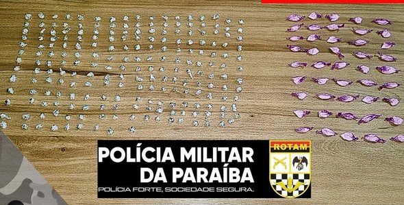 Prisão de indivíduo por tráfico de drogas, no Bairro da Estação, em Sousa