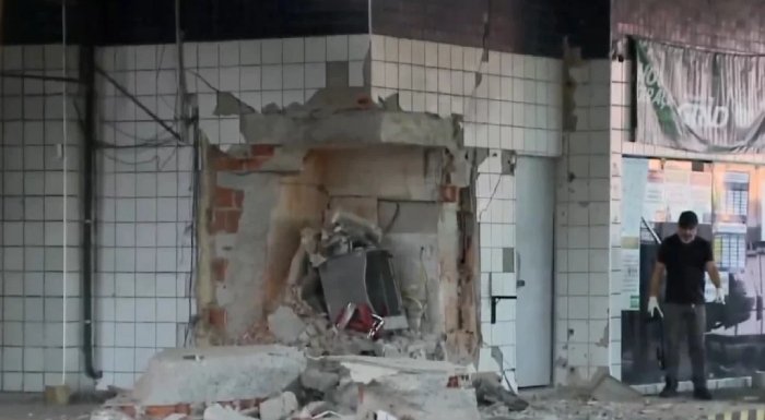 Cofre de um Posto de Combustíveis explodido em João Pessoa