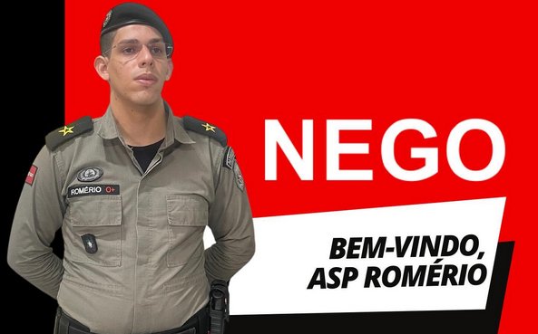 Aspirante PM Romério, novo integrante do efetivo do 14º Batalhão