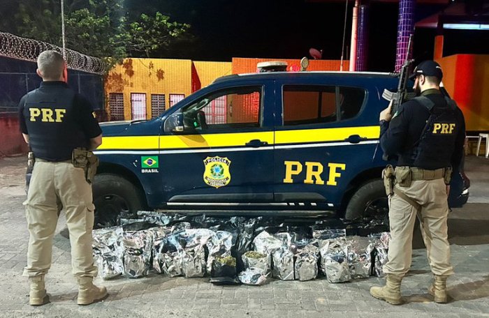 Droga apreendida em ação da PRF, na Paraíba