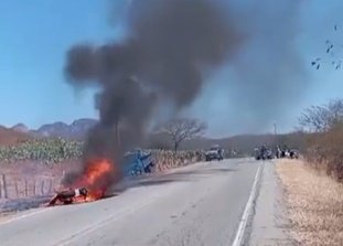Imagem do acidente com vítima fatal na PB 325