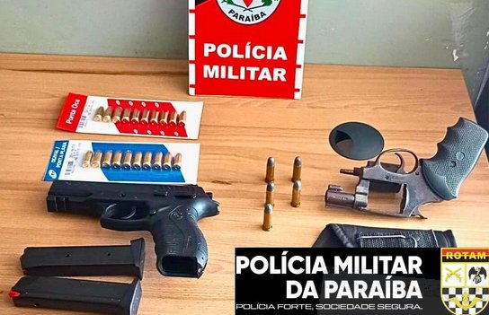 Apreensão de duas armas de fogo após denúncia de ameaça no Centro de Sousa