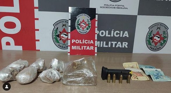 Prisão de indivíduo com drogas e carregador de pistola municiado