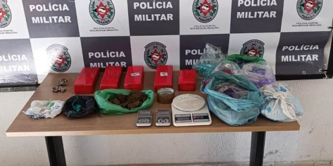 Drogas apreendidas pela polícia militar em João Pessoa 