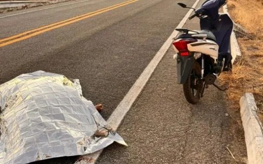Imagem do acidente com vítima fatal em Joca Claudino 