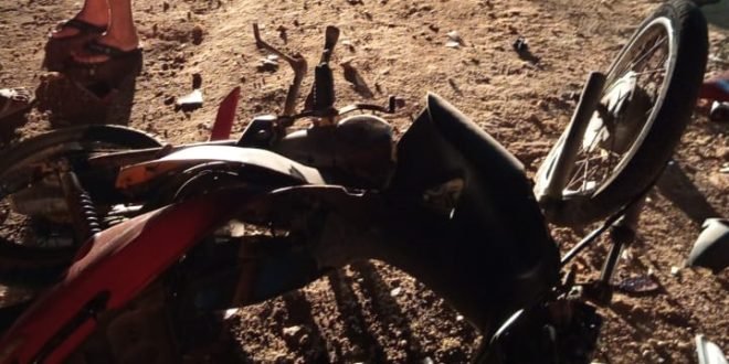 Imagem do acidente com vítima fatal, na zona rural de São Bento 