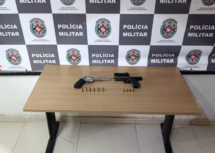 Armas de fogo apreendidas em ações da Polícia Militar