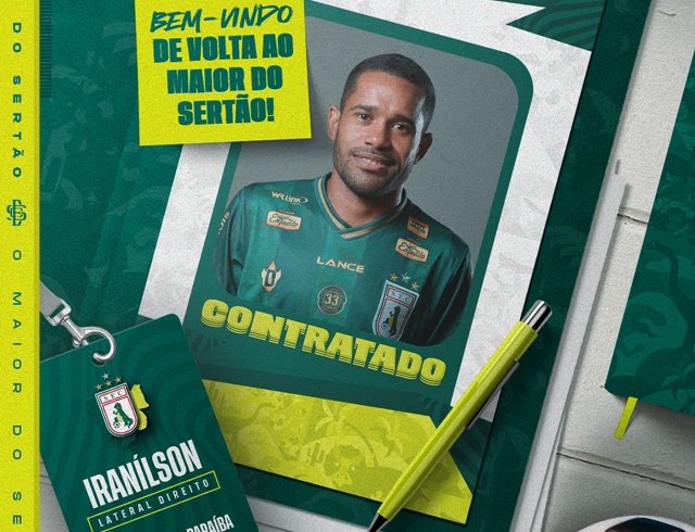  lateral-direito Iranilson, eleito o melhor da posição no Campeonato Paraibano 2024