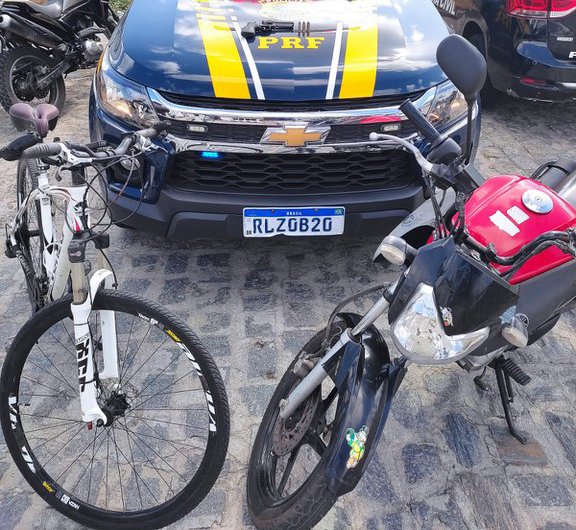 Bicicleta e moto recuperadas em ação da PRF