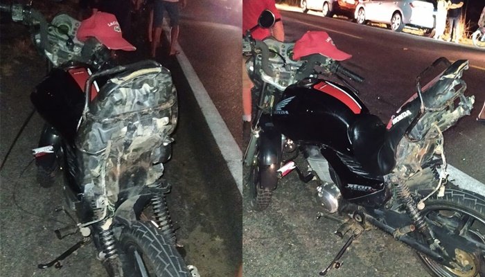 Imagens da motocicleta envolvida em acidente próximo a Marizópolis 