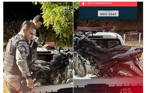 Moto furtada recuperada em ação da Polícia Militar