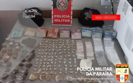 Material ilícito apreendido em ação da PM, no Sertão