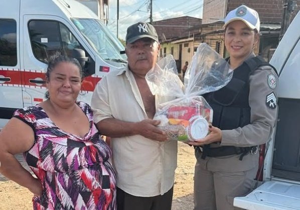 Batalhão de Trânsito da Polícia Militar da Paraíba, realiza entrega de alimentos na Operação PM Solidária
