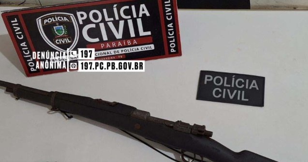 Fuzil apreendido pela Polícia Civil em Mulungu 