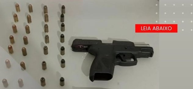 Pistola apreendida pela polícia militar em Patos 