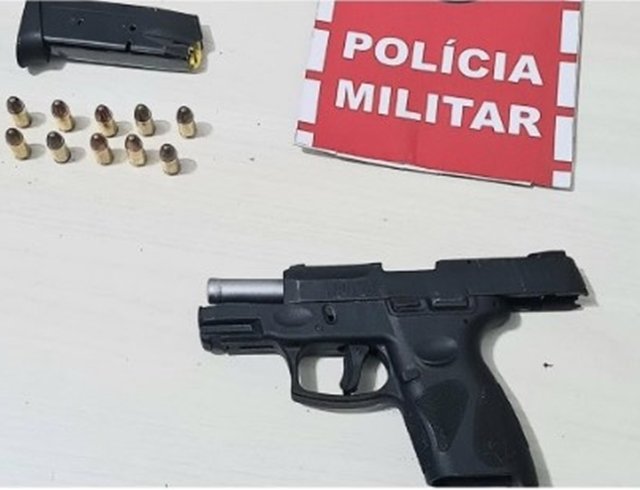 Arma apreendida pela Polícia Militar