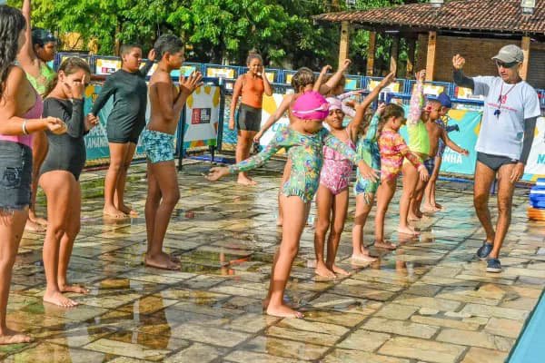 Atividades esportivas das escolinhas no Centro Administrativo