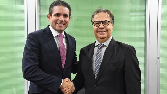 Conselheiro Fábio Nogueira e o presidente da Câmara, Hugo Motta