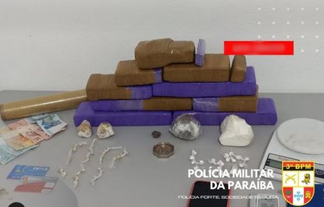 Drogas apreendidas em ação da Polícia Militar, no Sertão da PB