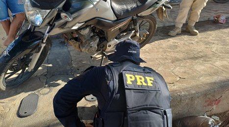 Moto recuperada pela PRF na cidade de Pombal
