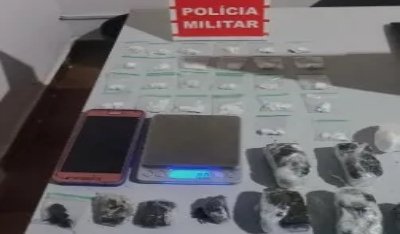 Material ilícito apreendido em ação da Polícia Militar