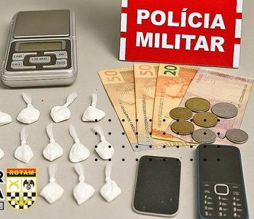 Material ilícito apreendido em ação da Polícia Militar