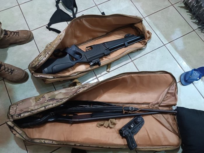 Armas e munições apreendidas pela Polícia Civil