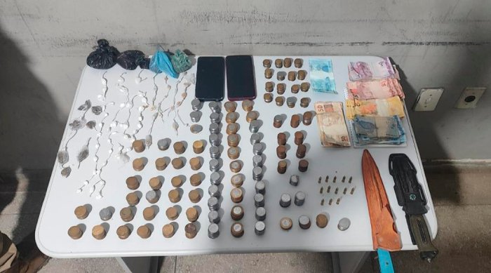 Material ilícito apreendido em ação da PM