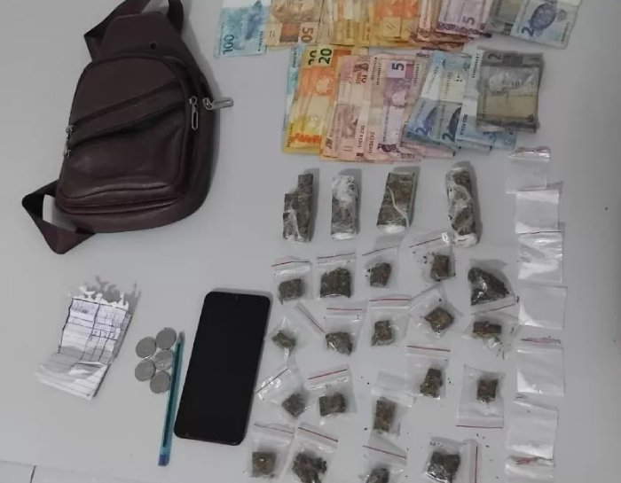 Drogas apreendidas em ação da Polícia Militar