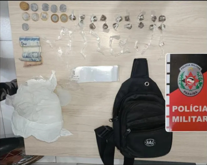 Material apreendido em ação da PM