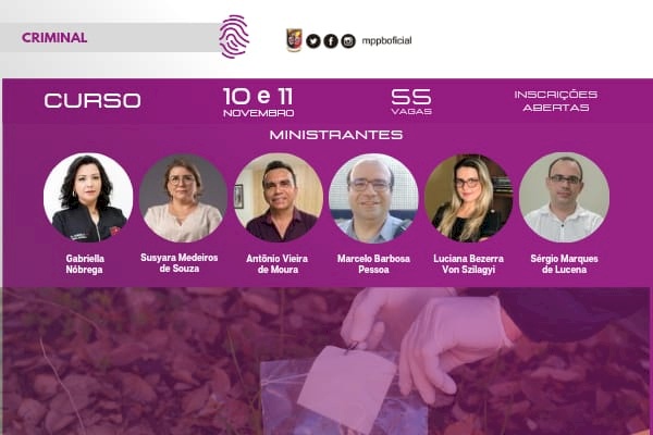 MPPB inscreve para curso sobre produção e exploração de prova pericial