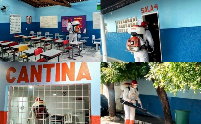 Desinfecção nas escolas de Aparecida 